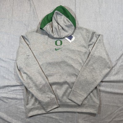 Nike Hoodie Mens Medium Gray Oregon Ducks Dri-FIT Basketball Pullover New