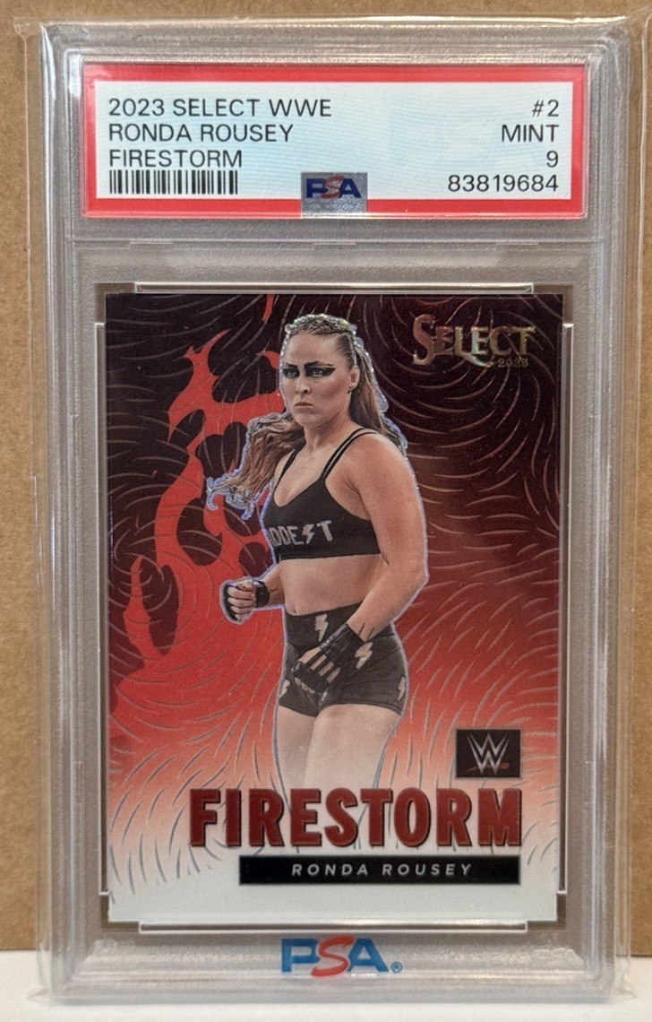 Ronda Rousey 2023 Panini Select WWE Firestorm PSA 9 Mint
