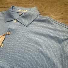 Peter Millar Summer Comfort Polo Blue Print Size XXL 00469-MP-PO-F1