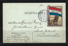 Netherlands WWI Zeist Legerplaats  6 December 1915 postcard to London Leon label