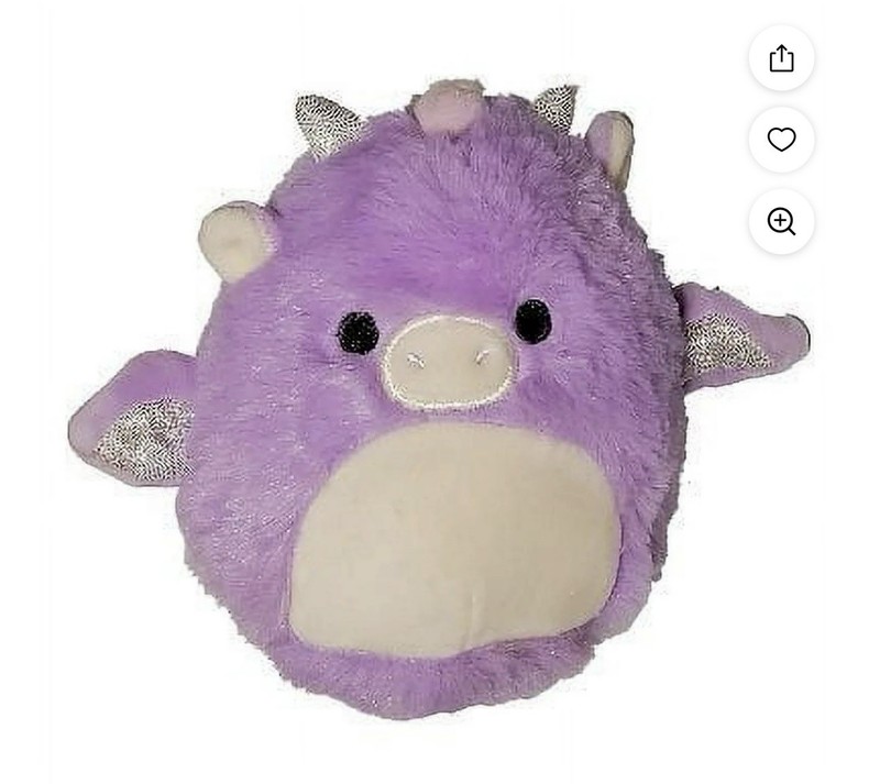NEW Squishmallows FuzzAMallows Original 5 inch Dina the Purple Dragon Plush