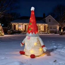 Light Up Christmas Gnome Decoration 37" - Outdoor LED Illuminated Holiday Dec...