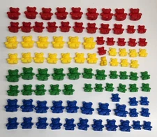 Bear Counters Set, Counting, Color & Sorting Toy, Set of 93, Ages 3+ Used