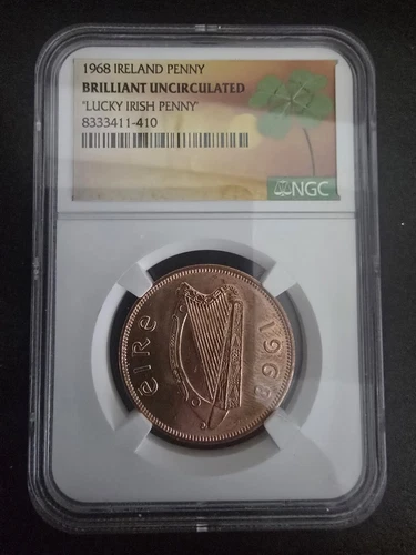 Ireland 1968 "Lucky Irish Penny" Brilliant Uncirculated NGC 8333411-410