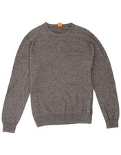 Hugo Boss Mens Crew Neck Jumper Sweater XL Grey Flecked Cotton EC08