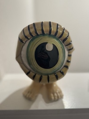 Blue Sky Clayworks Heather Goldminc Green Evil Eye Halloween Footed Candy Bowl