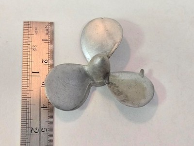 Model Ship Fittings Parts 3 blade White Metal Rt hand Propeller 40mm blade