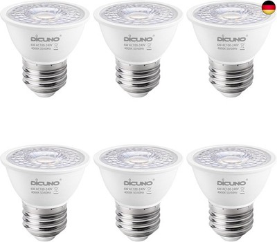 DiCUNO E27 LED Lampe 6W, Neutralweiß 4000K, MR16 Scheinwerfer, 500lm in 60° A