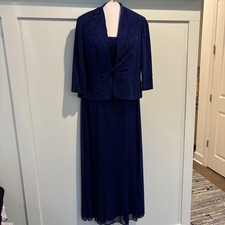 Alex Evenings Dress Jacket Set Womens 8P Petite Formal Party Wedding 2 Piece