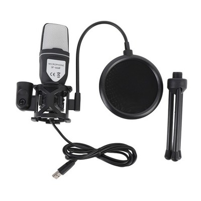 Gaming USB Microphone With RGB Light Desktop Wired Condenser PC Computer Mic SET