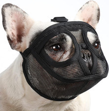 Short Snout Dog Muzzle, Breathable Mesh Flat Faced Muzzle for French Bulldog Shi