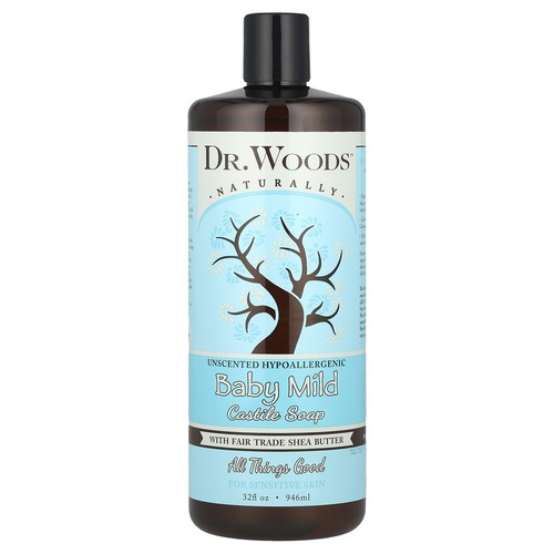 Baby Mild, Castile Soap with Fair Trade Shea Butter, Sensitive Skin, Unscented,