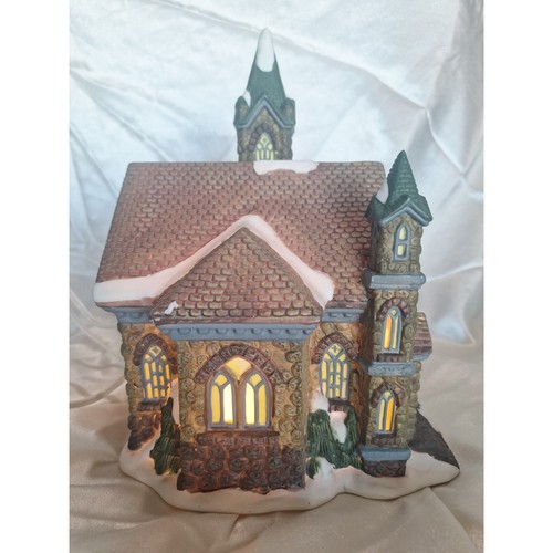 Banco de trabajo de Santa 2000 "Stoneybridge Church" edificio iluminado con cable  - Imagen 4 de 9