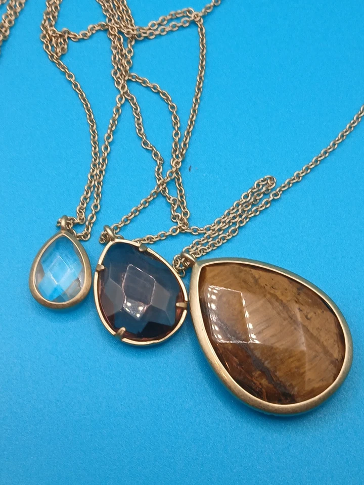 Chloe & Isabel Necklace Minaret Convertible Necklace Tiger Eye Purple Clear - Image 2 of 4