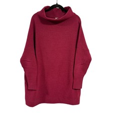Free People Ottoman Slouchy Burgundy Oversized Tunic Sweater Size XS
