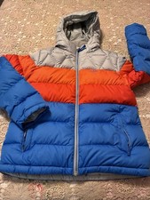 L.L.Bean Kids Sz L 14-16 Down Jacket Colorblock DownTek Fleece Puffer