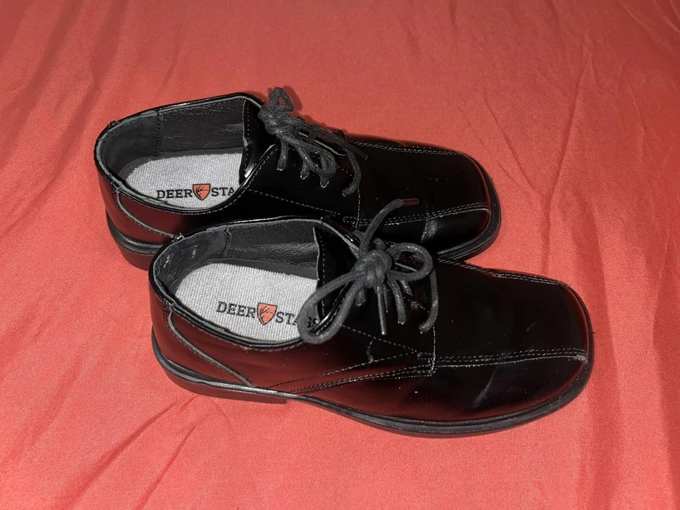 Deer Stags Boy's Oxford Dress Shoes Big Kid Size 13.5 M Black Very good cond - Image 3 of 4