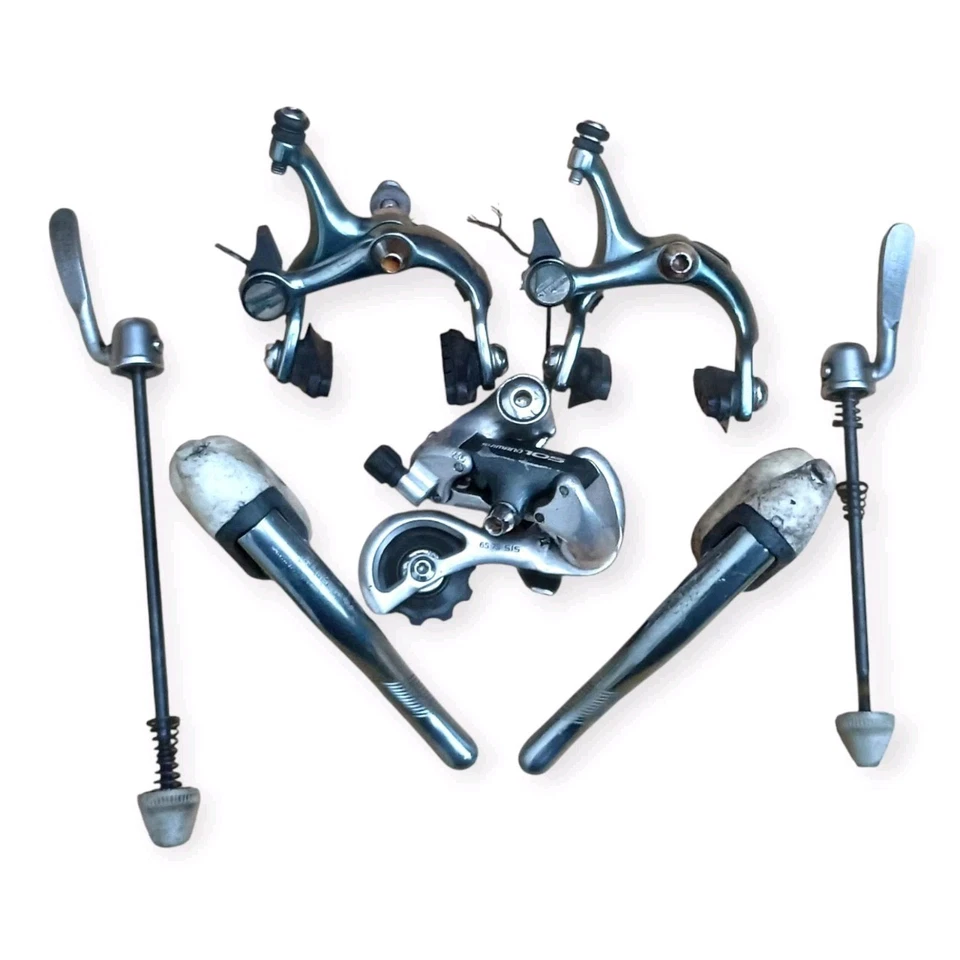 Shimano 105 Groupe Blue Leviers Freins Dérailleur Vélo Old Bike Set Brake Levers - Photo 2/4