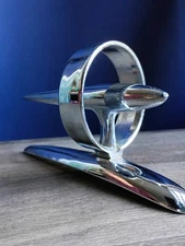 VINTAGE CHROME MOTORCYCLE FENDER ORNAMENT CUSHMAN ACCESSORY MASCOT ROCKET 