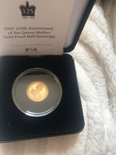 2025 125th anniversary of the queen mother gold proof half sovereign 22ct