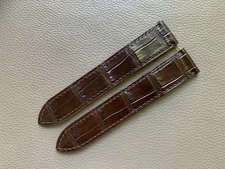 Brown Genuine Leather for Deployment Buckle Watch Strap Band 17 18 19 20 21 22mm