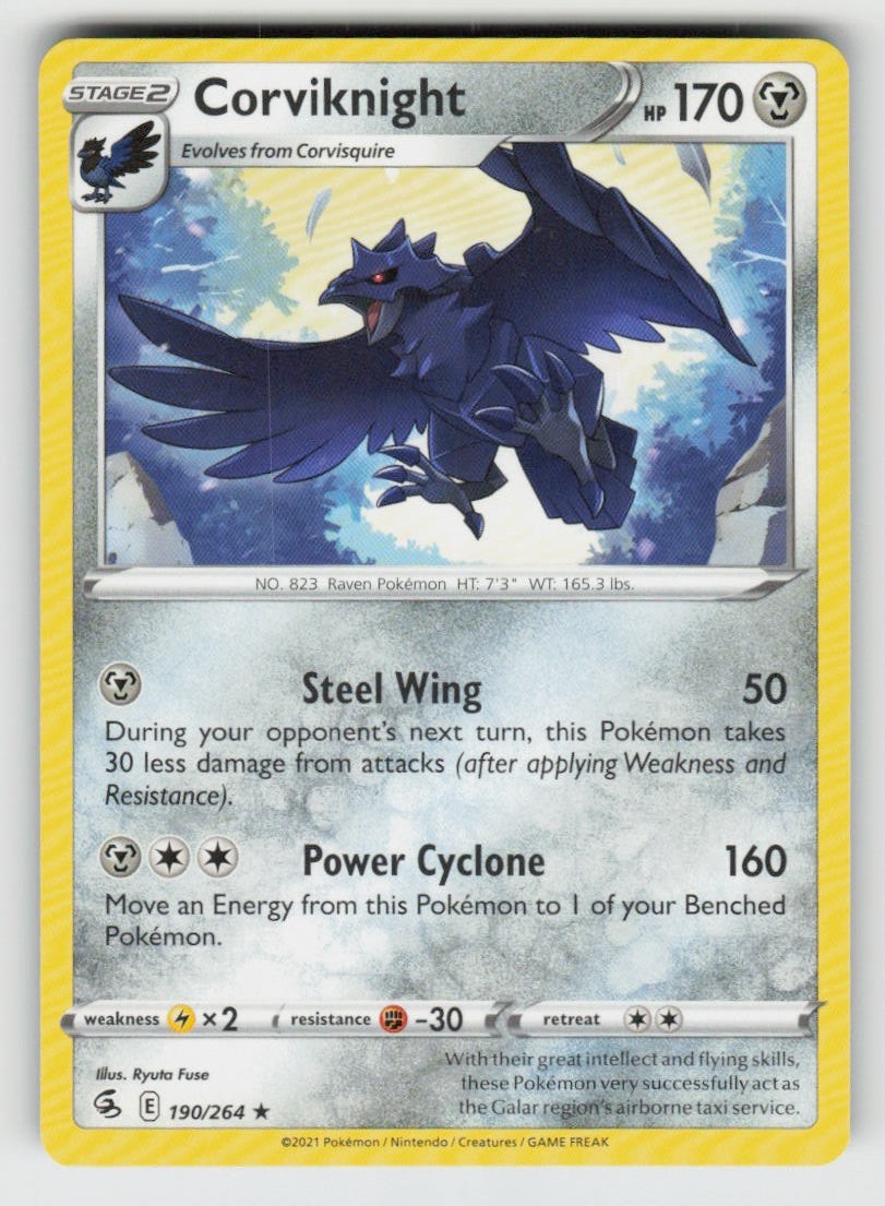 Corviknight 190/264 Rare Fusion Strike Near Mint