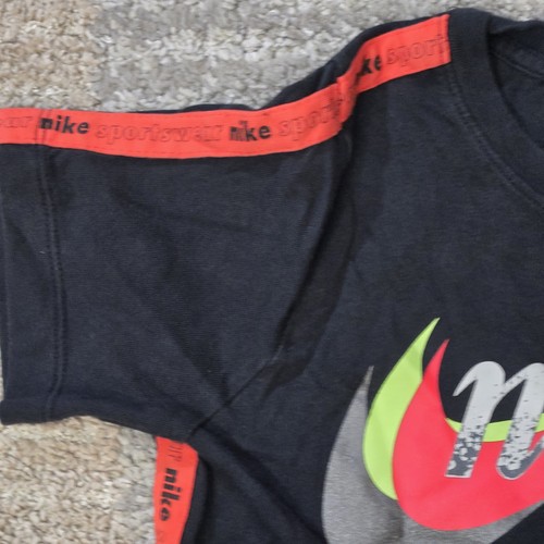 Nike Shirt Youth Medium Black Red Sportswear Swoosh Air Graphic Tee Boys Kids - Picture 6 of 15