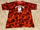A Bathing Ape ABC Camo Shirt Red BAPE Size XL Men’s Camouflage Tee Made In Japan