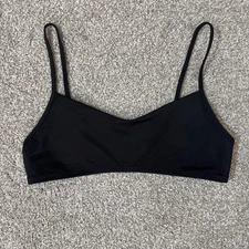 Jolyn Eryn Swim Top Womens Medium Black Recycled Nylon Athletic Bikini Summer