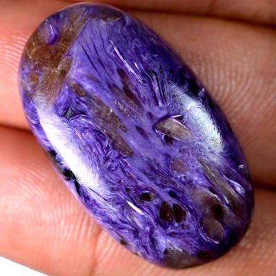 61.95 Cts 100% Natural Charoite Cabochon Untreated 20 x 35 mm Oval Gemstone CE29