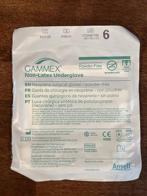 Gammex Non-Latex Underglove; 27 Pairs, Size 6; Expired