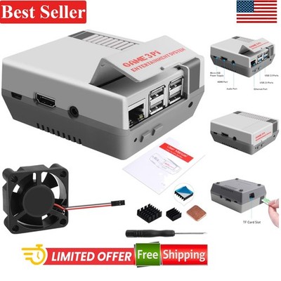 Raspberry Pi 3B+ Retro Gaming Case with Fan and Heatsinks Compatible with Pi ...