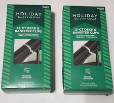 Lot of 2 Holiday Living 24 Count Deck  Banister Clips Christmas Decor Holder