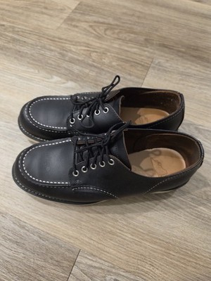 Red Wing 8090 Black Leather Lace-Up Oxfords, Moc Toe, Mens 9.5