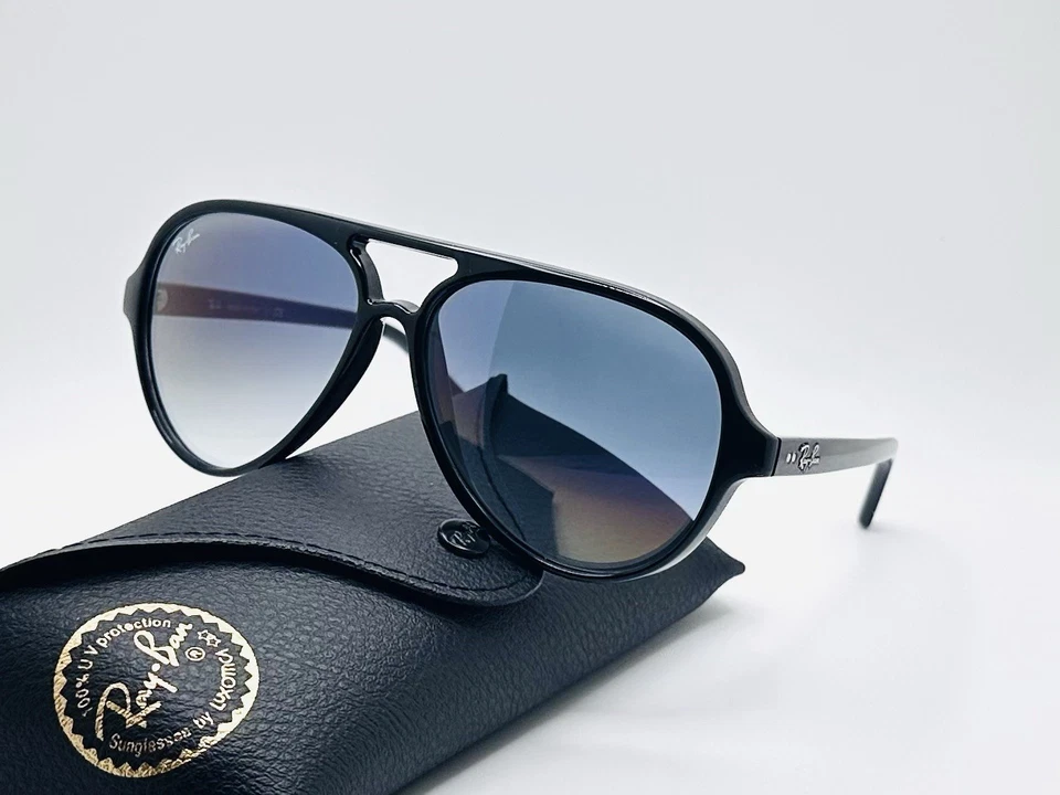 雷朋猫 5000 RB4125 59 毫米飞行员男女通用太阳镜-浅蓝色渐变镜片 — 第 2/4 张图片