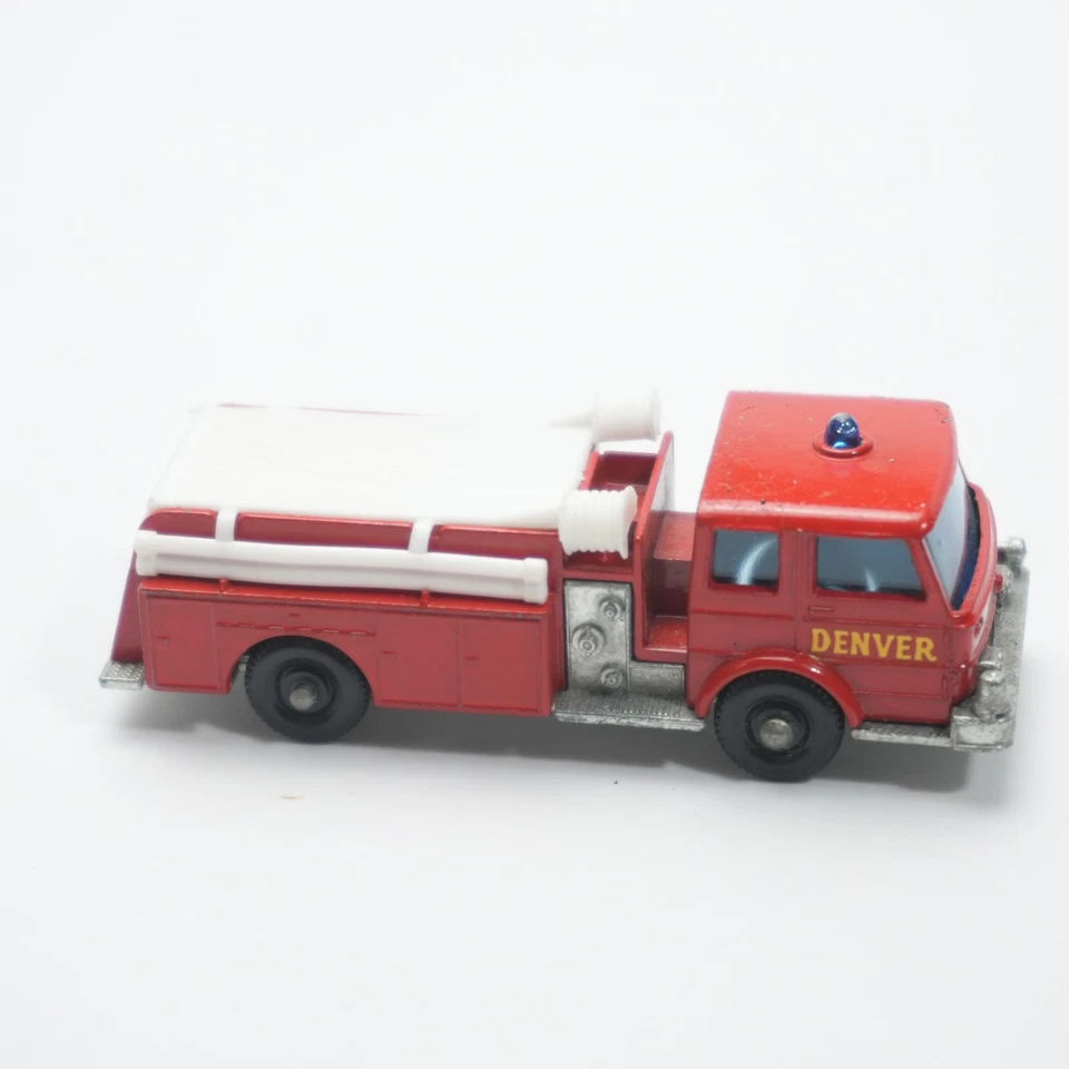 Camión Bombeo Lesney Años 60 Nº 29 Departamento de Bomberos Rojo Diecast Denver Engine Foto 3 de 4