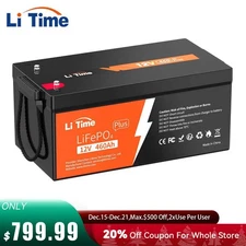 LiTime 12V 460Ah LiFePO4 Lithium Iron Phosphate Battery 250A BMS for Solar RV