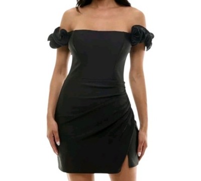 elegant black off shoulder dress Corrine Elegant Off the Shoulder Bodycon Dress Black