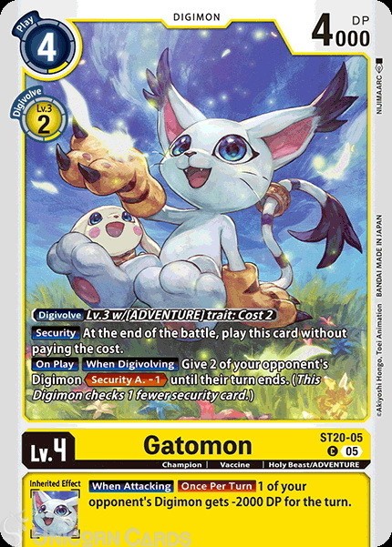 ST20-05 Gatomon : Common Digimon Card : ST20: Starter Deck Protector of Light
