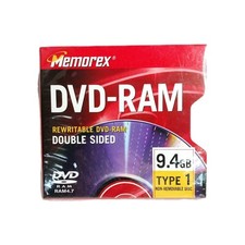 Memorex  DVD-RAM 9.4 GB High Capacity Double Sided Rewritable Disc NEW Sealed