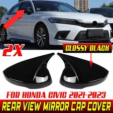 2x Rear View Side Mirrors Cap Cover Trim Glossy fit for Honda Civic 11Th 2021+
