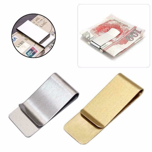 Money Clip Holder Acero inoxidable Plata Oro Efectivo Tarjeta de crédito Walley para Hombres - Imagen 2 de 13