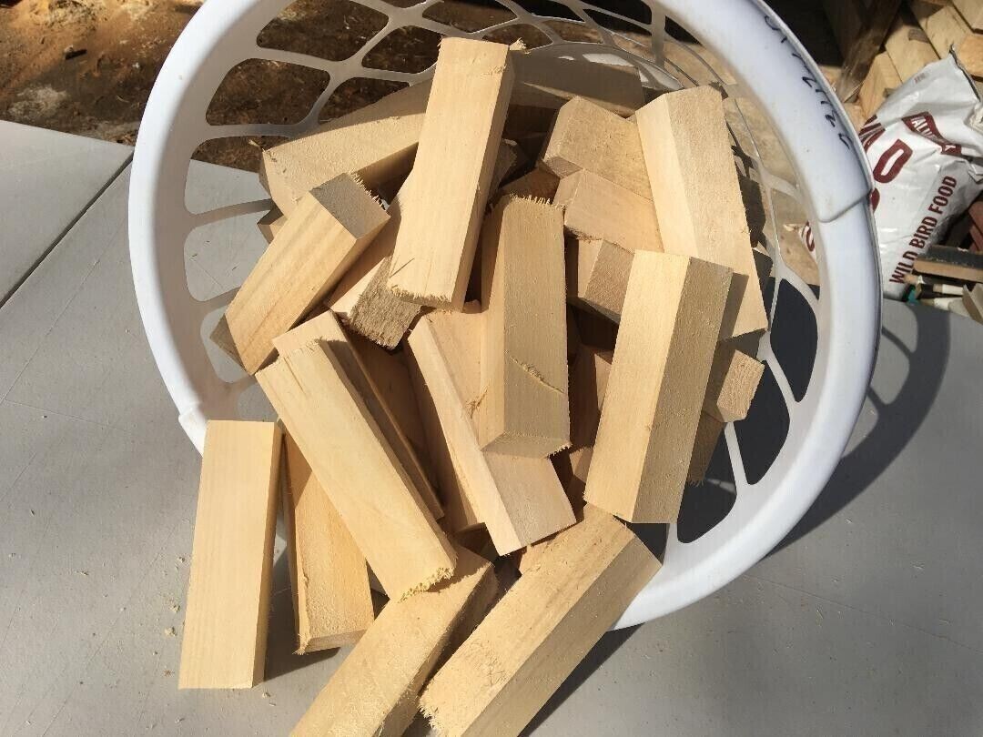 (10) 1.5 " x 1 .5 " x 5.75" Solid Basswood Carving Turning Wood Blocks