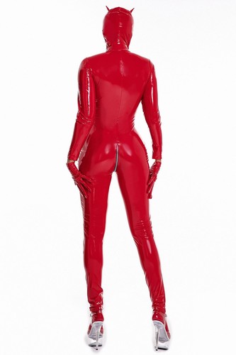 Bellissima tuta da donna PVC in pelle verniciata corpo intero catsuit lattice tuta da clubwear - Foto 15 di 23