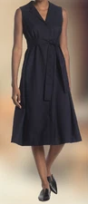 CLUB MONACO Women's Navy Blue Half Belted Dress Retail $279