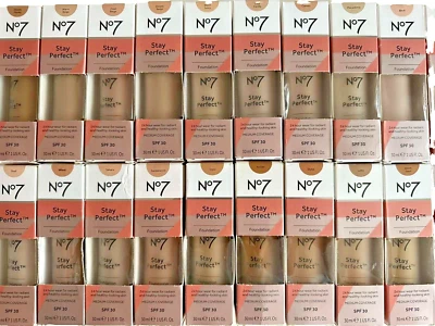 No7 Stay Perfect Foundation Medium Coverage SPF30 30ml Choose Your Shade