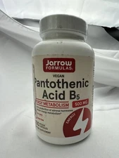 Jarrow Formulas, Inc. Vegan Pantothenic Acid B5 500 mg 100 Veg Caps