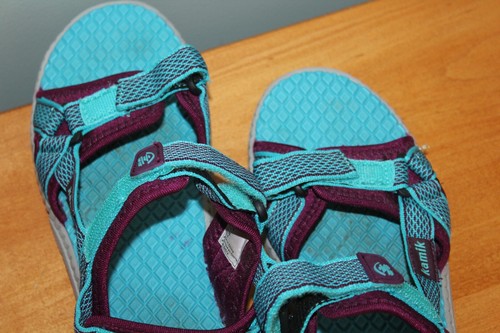 Kamik Women's Strappy Hook & Loop Closure Turquoise/Purple Sandals - 7 EUC - Picture 3 of 7