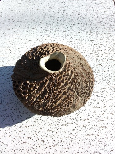 RARE Anne Goldman Coastal Rock Stoneware Art Pottery Sculptural Vase - Picture 6 of 8