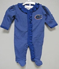 NCAA Florida Gators Logo on Pin Dot Footed Creeper Style #260 Two Feet Ahead 